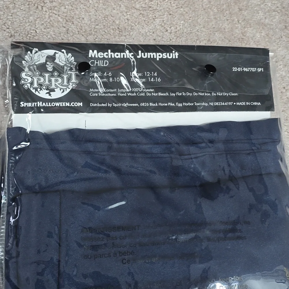 SPIRIT Mechanic Jumpsuit Halloween Costume - Size L (12-14)